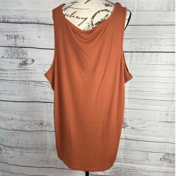 Torrid 4 Sleeveless Top Womens 4X Orange Stretch Crochet V Neck - Picture 4 of 11